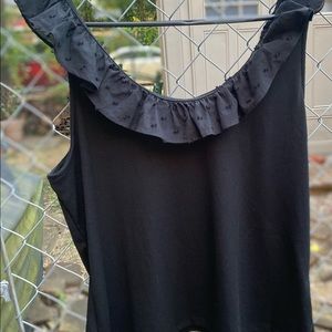 Sleeveless Black Ruffle Top